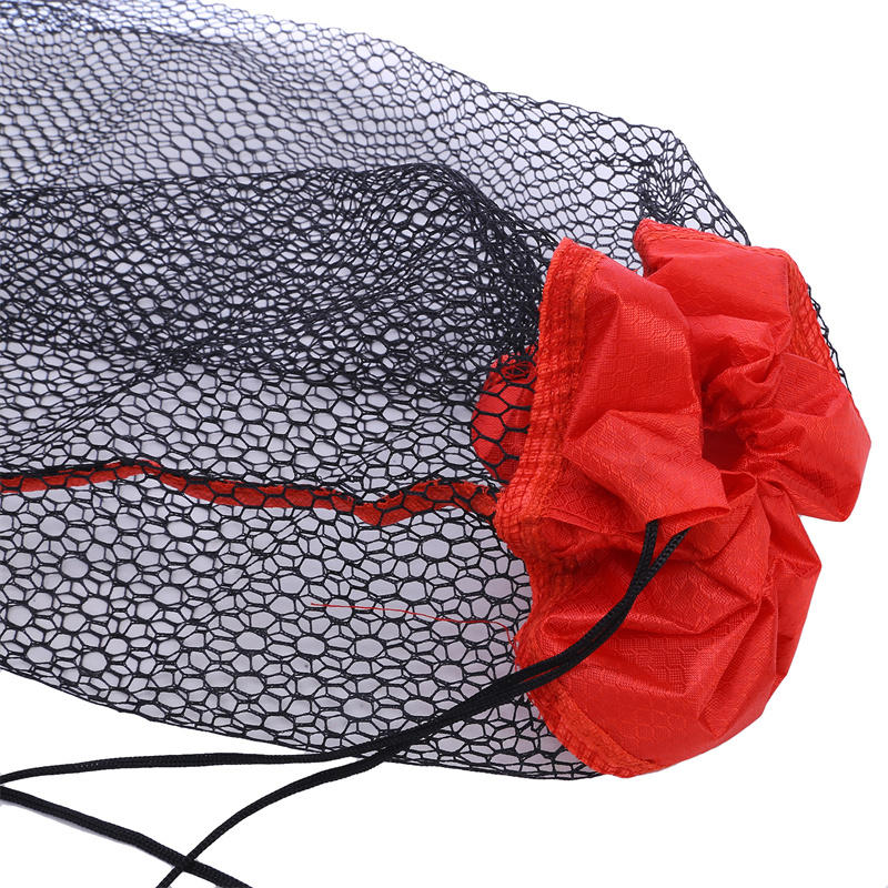1/2pcs Fishing Landing Net Fishing Catching Collection Bag With Drawstring Portable Fish Net Encrypted Mesh Fish Holding Bag For