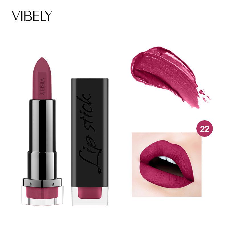 VIBELY Matte Lipstick Long Lasting Waterproof Transfer Proof Moisturizing Nourishing Lipstick 29 Shades