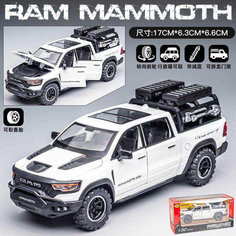 1:32 Dodge RAM Mammoth 1000 Hennessey Внедорожный пикап Металлический сплав Литая модель автомобиля Симуляция Транспортное средство Домашний Модный Подарок