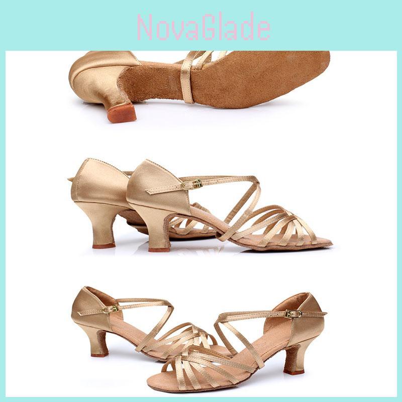Stylish 5 Cm High Heel Adult Female Ballroom Dancing Shoes With Exposed Toe