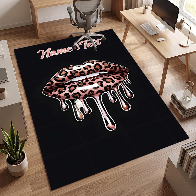 Sexy lip prints (1) Personalized name Office Carpet Stylish Decor for Living Room Bedroom Kitchen