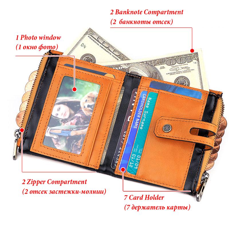 Humerpaul Genuine Leather Wallet Men Coin Purse Hasp Black Color With Chain Male Wallet Portomonee PORTFOLIO Money Bag Small