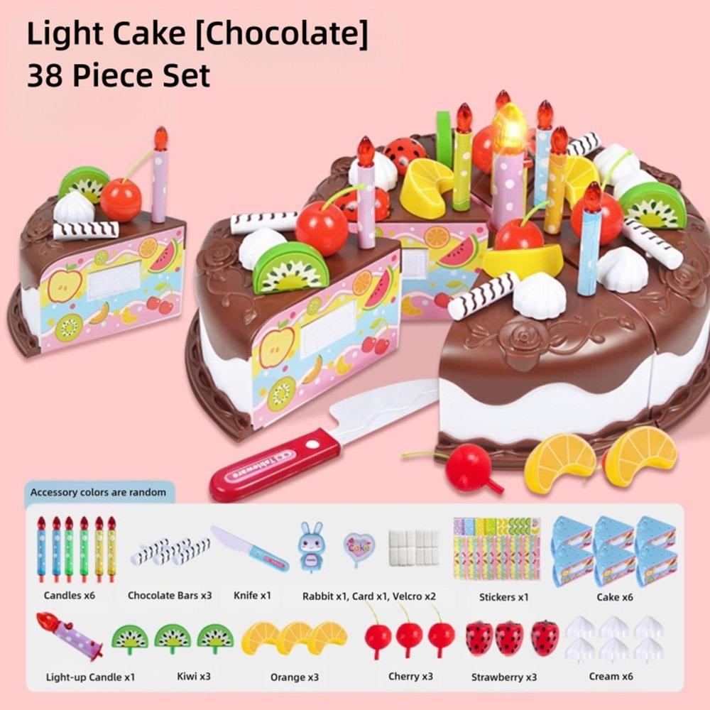 37/38PCS Multicolor Birthday Cake Cutting Toys Playing Role Game Kitchen Toy Gift
