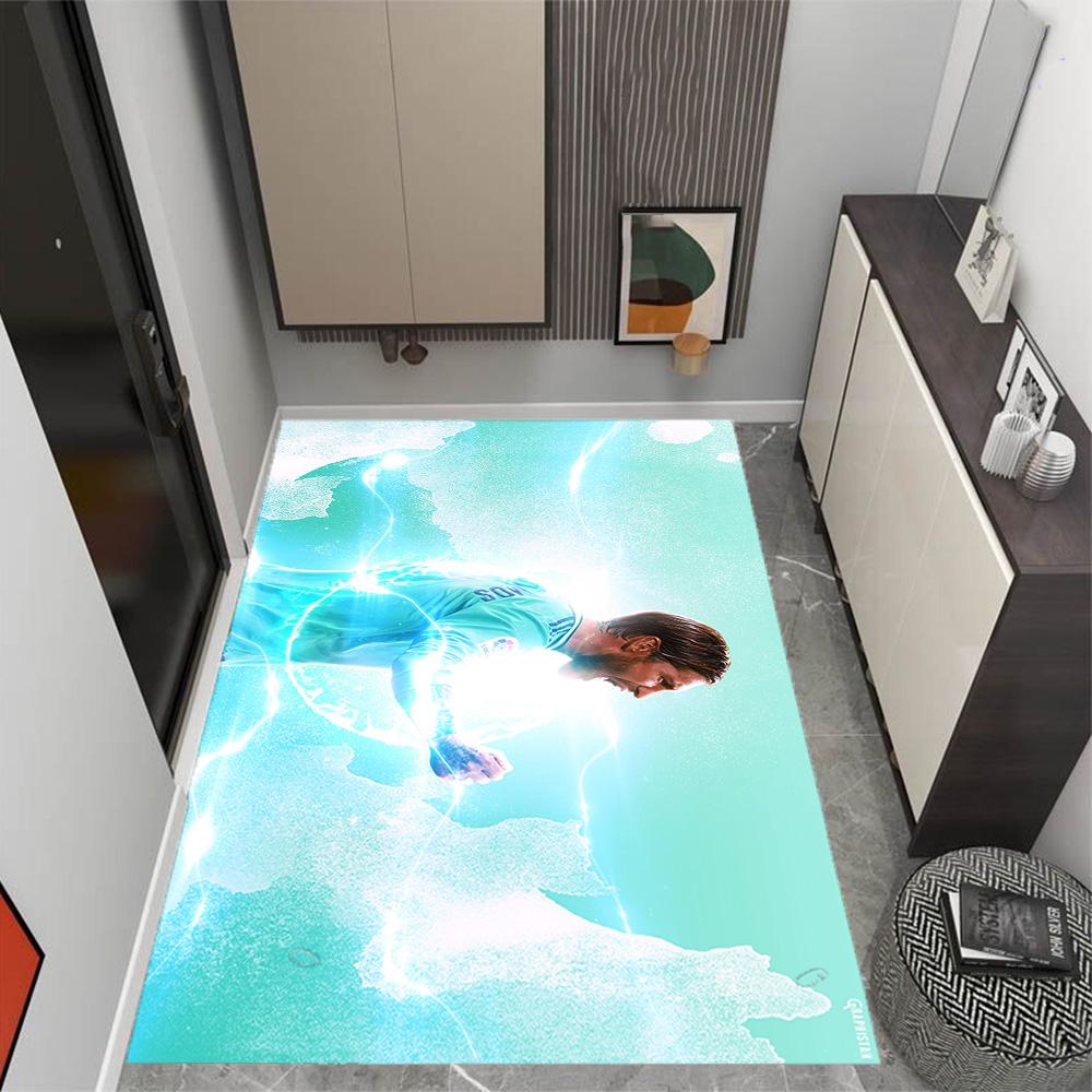 Ramos' Legacy Football Floor Mat Perfect for Game Room Bedrooms Dormitory Balcony Anti-slip Rug Anime Office Decor Birthday/Christmas Gift