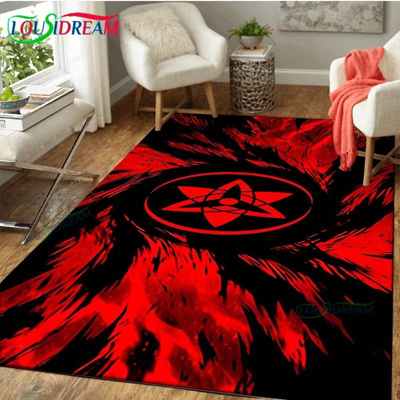 Anime Sharingan Carpet Rug Large Soft Flannel Floor Mat for Bedroom Living Room Decor Lightweight Blanket for Adults Kids Gift