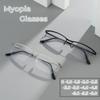 Business Men Half Frame Myopia Eyeglass Blue Light Blocking Eye Protection Optical Glasses Women Short-sighted Eyeglasses