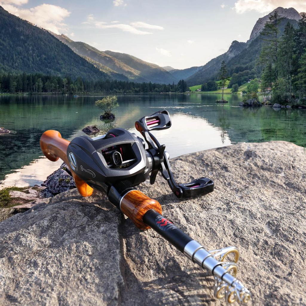 SOUGAYILANG Рыболовный набор, спиннинг, литейная удочка с спиннинговой катушкой, катушка для приманки, полный набор, сумка-переноска, приманка для лески