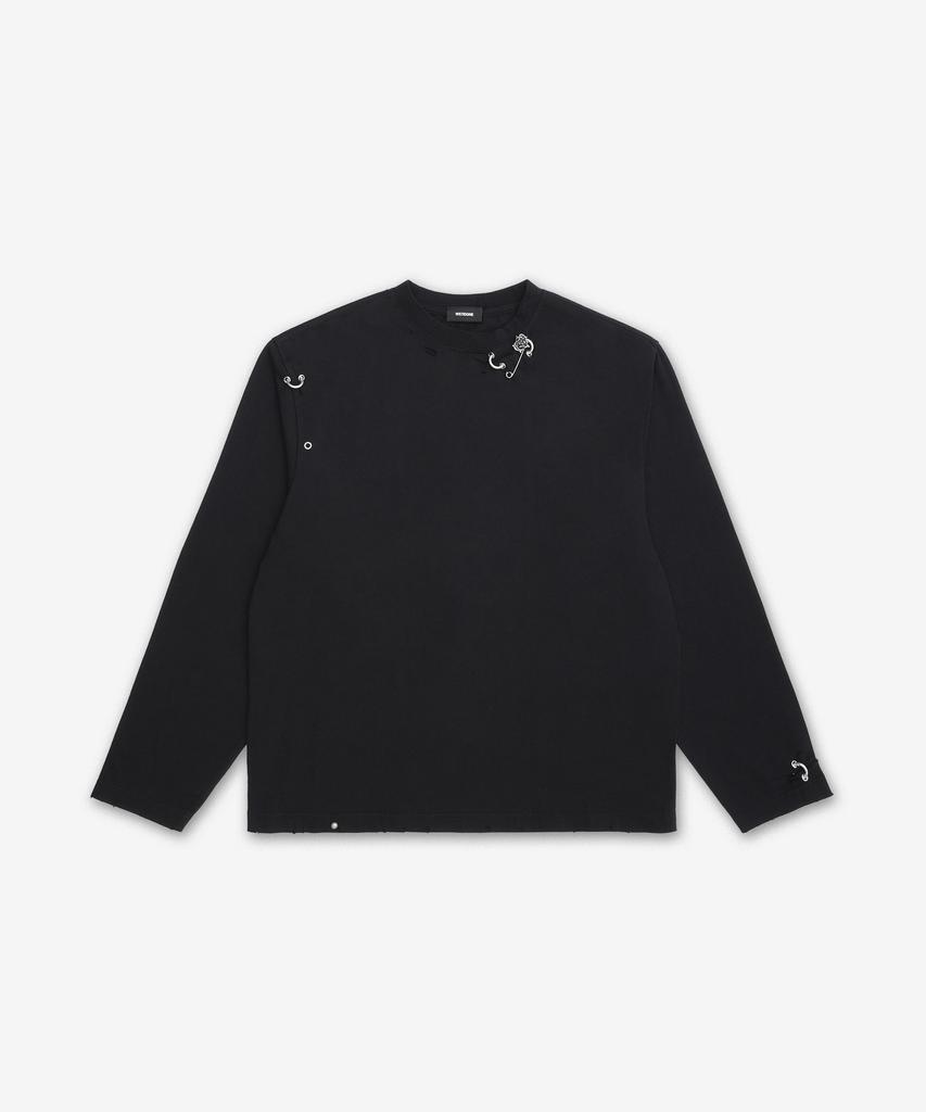 Weldeon Rose & Piercing Long Sleeve T-Shirt - Black / Wdtt026745Ubk