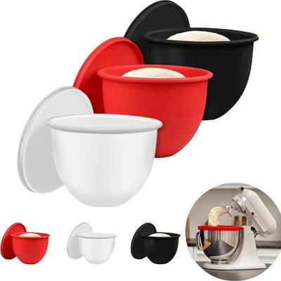 Кухонная силиконовая вставка для миски миксера с крышкой в комплекте, насадка для миксера, вкладыш, аксессуары для планетарного миксера, вкладыш для 5-литрового планетарного миксера