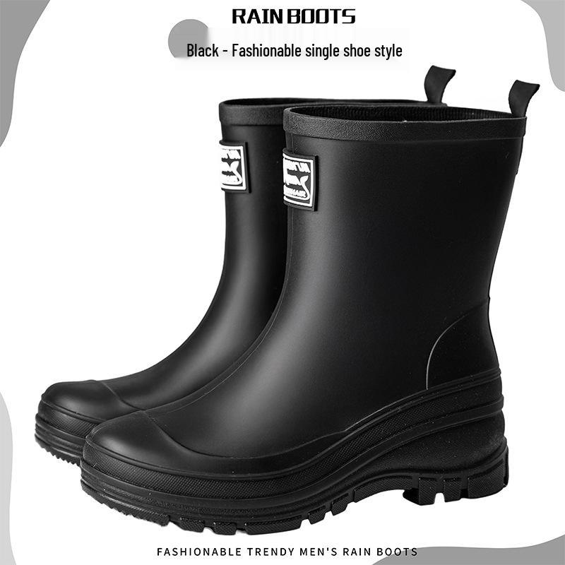 Женские водонепроницаемые резиновые сапоги до середины икры с бархатной подкладкой: Кулиска, Износостойкий, Нескользящая резина для трансграничной моды