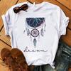 Women Black T Shirt Watercolor Dreamcatcher Printed Tops Tee Female Casual Tops Ladies Fashion T-shirt Woman Tops Tee Clothe