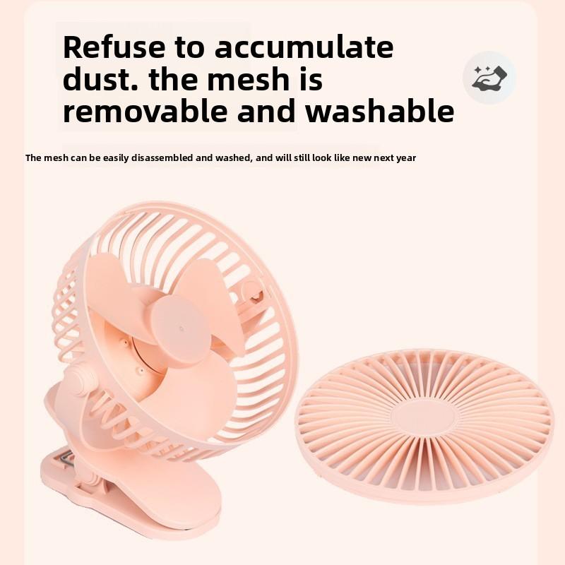 USB Настольный Вентилятор с 4-дюймовыми Лопастями и Тихой Работой для Детских Колясок и Офиса