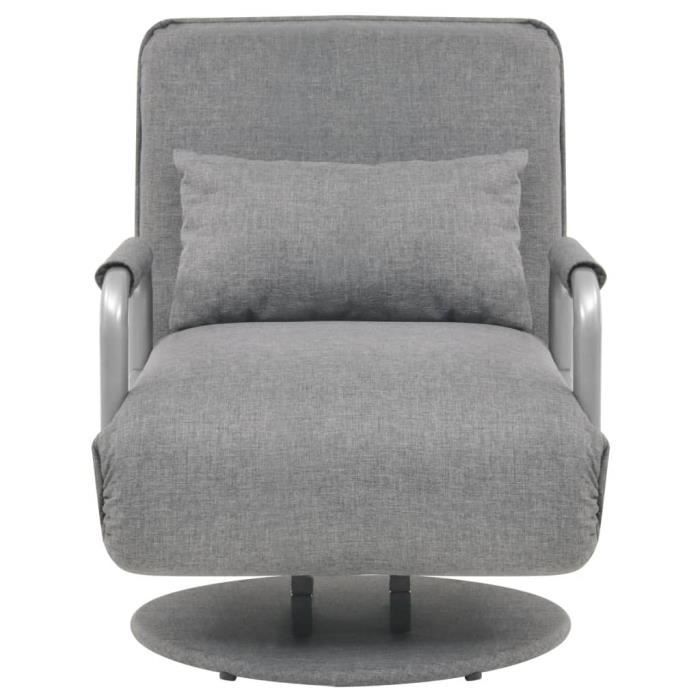 Swivel Armchair and Sofa Bed - vidaXL - Light Grey - Fabric - 1-seater - Modular