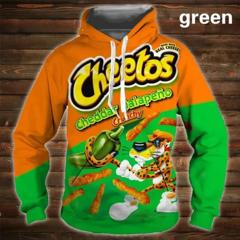 Мультяшная 3D толстовка Cheetos с капюшоном, мужская и женская, с длинным рукавом, оверсайз, с графикой Haikyuu