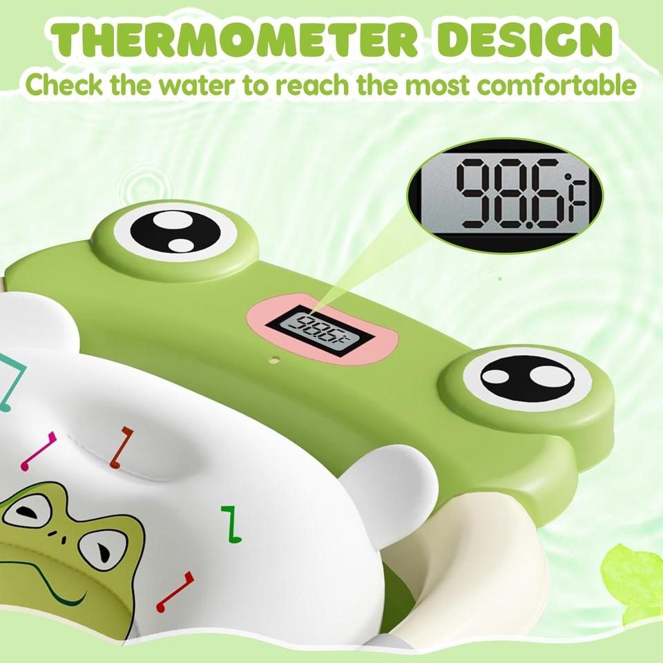 Foldable Baby Bath Tub Ergonomic With Temperature & Cushion Bath Pad + Bath Net