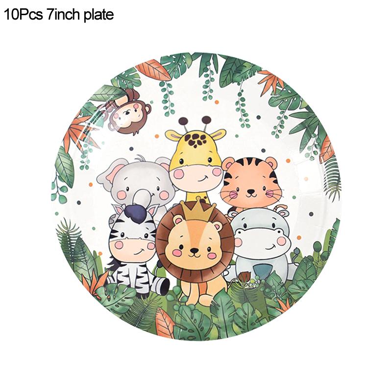 Посуда для дня рождения в стиле джунглей, украшение для вечеринки по случаю дня рождения, скатерть, тарелка, чашка, сафари на дикую природу, товары для первого дня рождения детей