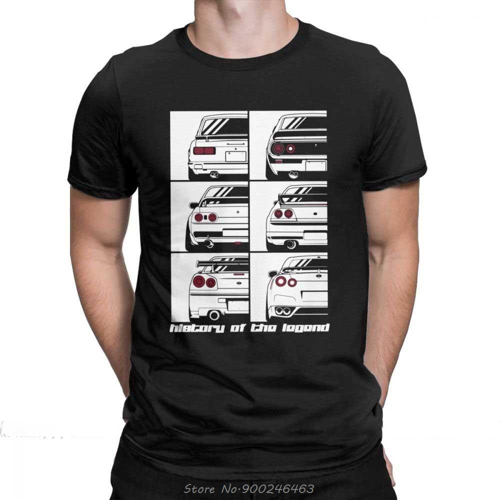Мужская футболка GTR Skyline История Автомобили Моторы Япония Jdm Datsun Хлопковая одежда Футболка с коротким рукавом Футболка большого размера Футболки Streetwear