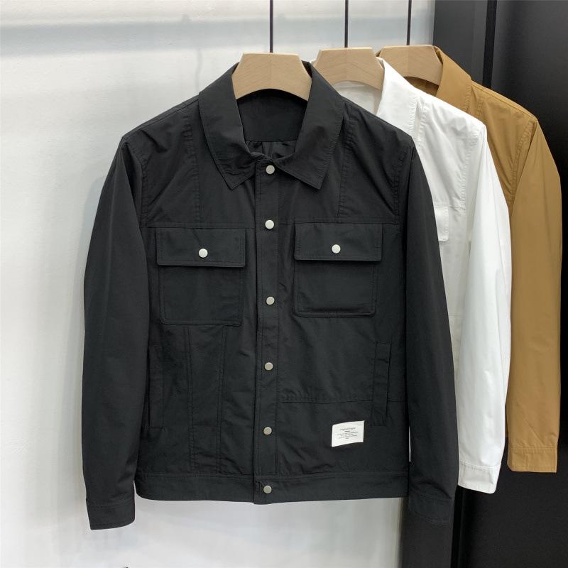 Весна и осень Простая повседневная куртка с лацканами, мужская новая корейская мода, универсальная короткая рабочая куртка