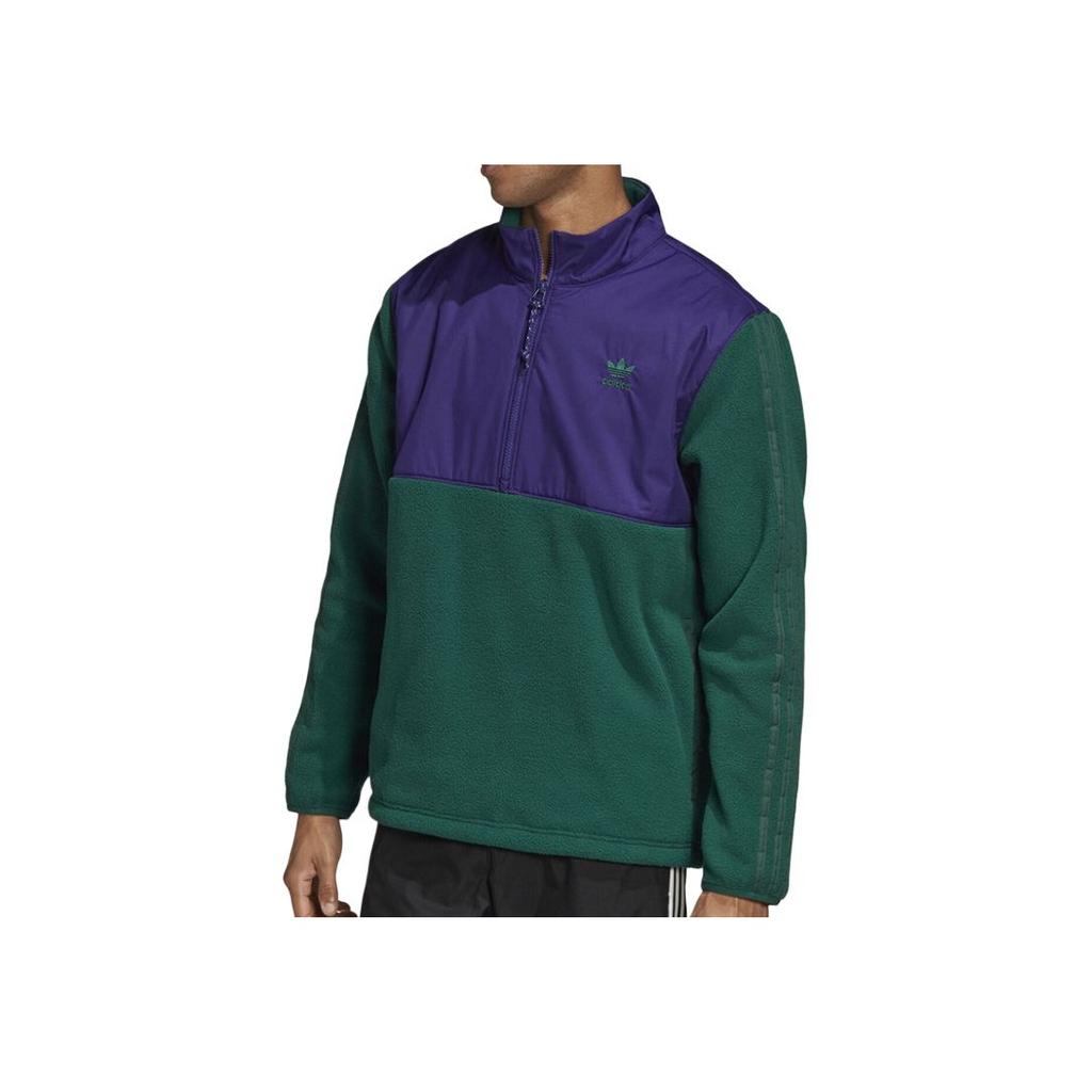 Adidas Originals Зимняя флисовая куртка с молнией до половины длины Мужские куртки Зеленые GD0001