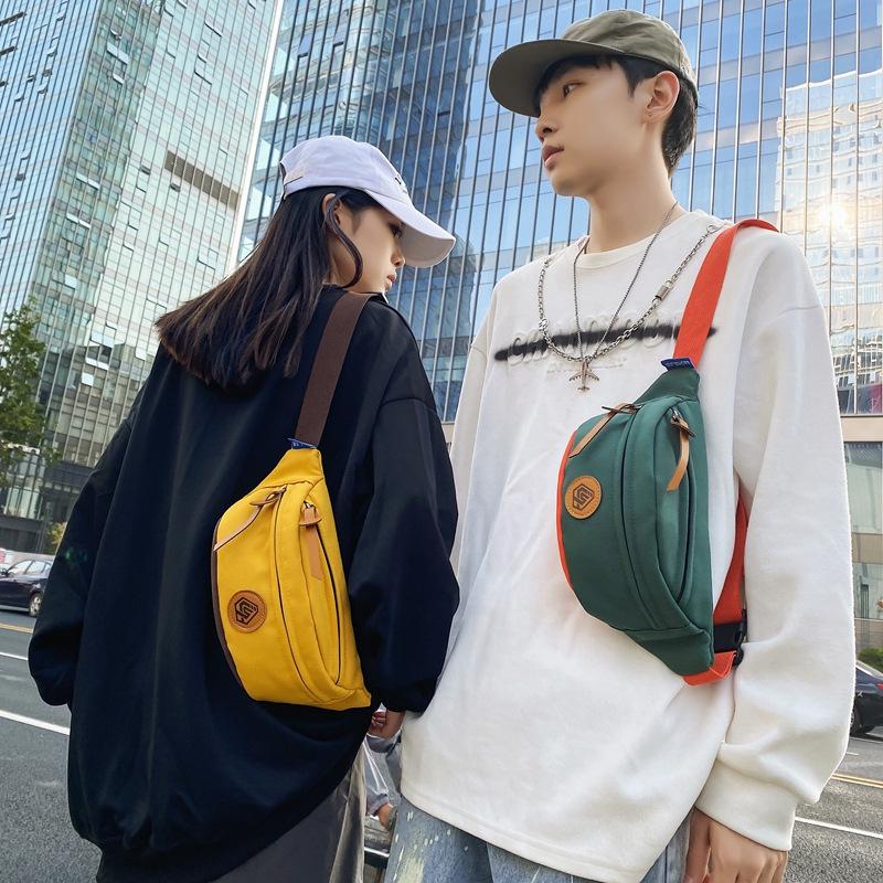 Unisex Large Capacity Crossbody Chest Bag Casual Nylon Sling Bag Adjustable Waist Pack Travel Sports Shoulder Fanny Pack