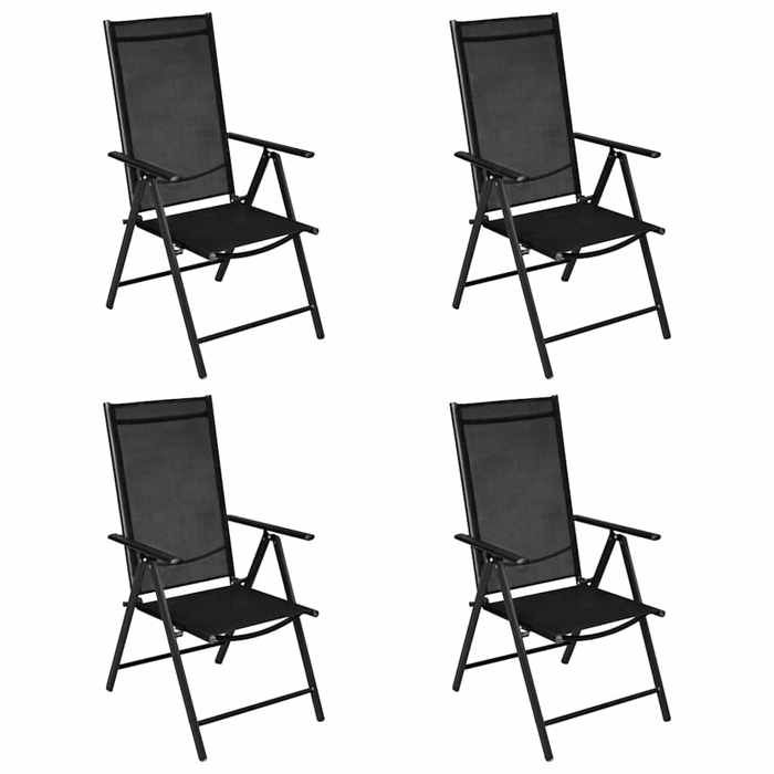 Maison Exclusive - Ensemble à manger de jardin 5 pcs aluminium et textilène noir