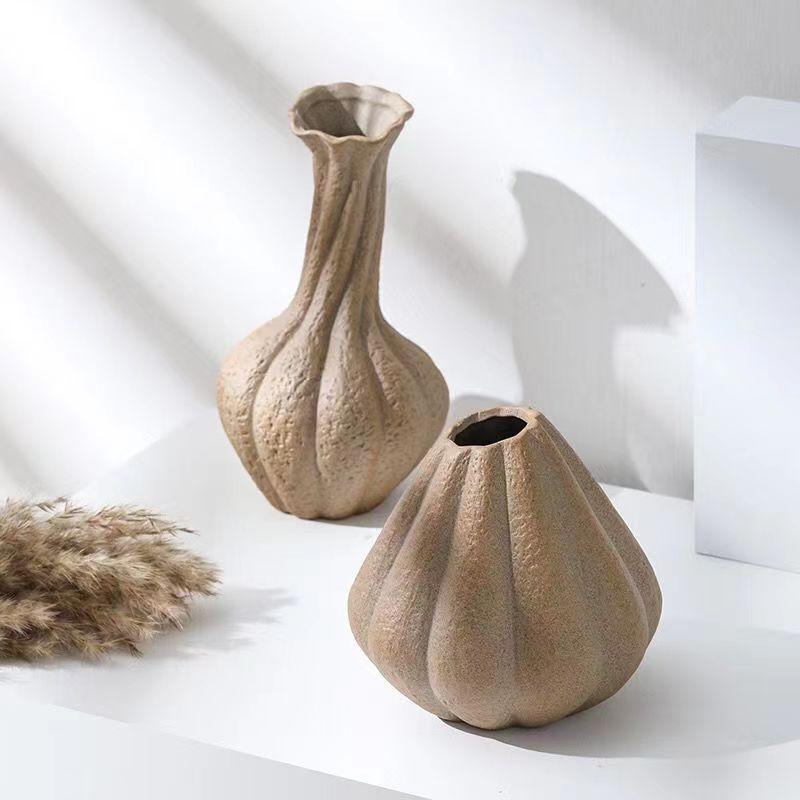 Художественное украшение Простой эмбрион Тыква Лебедь Раковина Украшения Художественная ваза Гостиная Рабочий стол Дома Керамические вазы Подарки