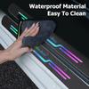 UAYLZ1 2025 Hot 4Pcs Car Laser Threshold Protect Auto Emblem Sticker Accessories For Mercedes Benz AMG Brabus Smart W204 GLC CLA W205 W