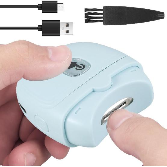 Electric Automatic Nail Clipper Automatic Fingernail Cutter with Nail Scraps Storage 300mAh USB Rechargeable Safety Fingernail Trimmer with LED Light