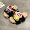 Fashion cute plush cotton mop girl comfortable autumn and winter suede casual non-slip slippers thick bottom cartoon fluff mop