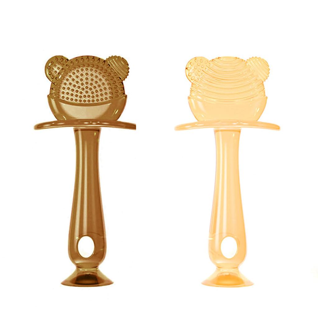 Baby Nursing Teething Toy Bear Teething Stick Silicone Baby Teether Teething Pain Relief Toy for Toddler Infant Newborn