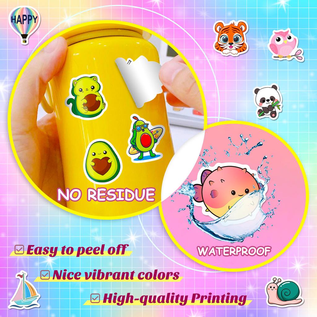 100 Small Size 4Cm Phonograph Children'S Cartoon Multi-Style Graffiti Mix And Match Stickers