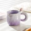 Высококачественная градиентная керамическая чашка, нишевый дизайн, кружка с крышкой и ложкой для девушек, кофейная чашка, чашка для питья воды для пары