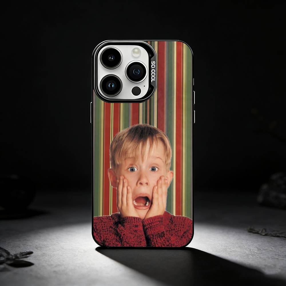 Funny TV Home Alone Phone Case For iPhone 17,16,15,14,13,12,11 Plus,Pro Max,XS,Colored silver phone case