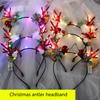 Merry Christmas Decorations Party Props Reindeer Antler Hairhoop Christmas Floral Tiaras Headband Festival Party Supply