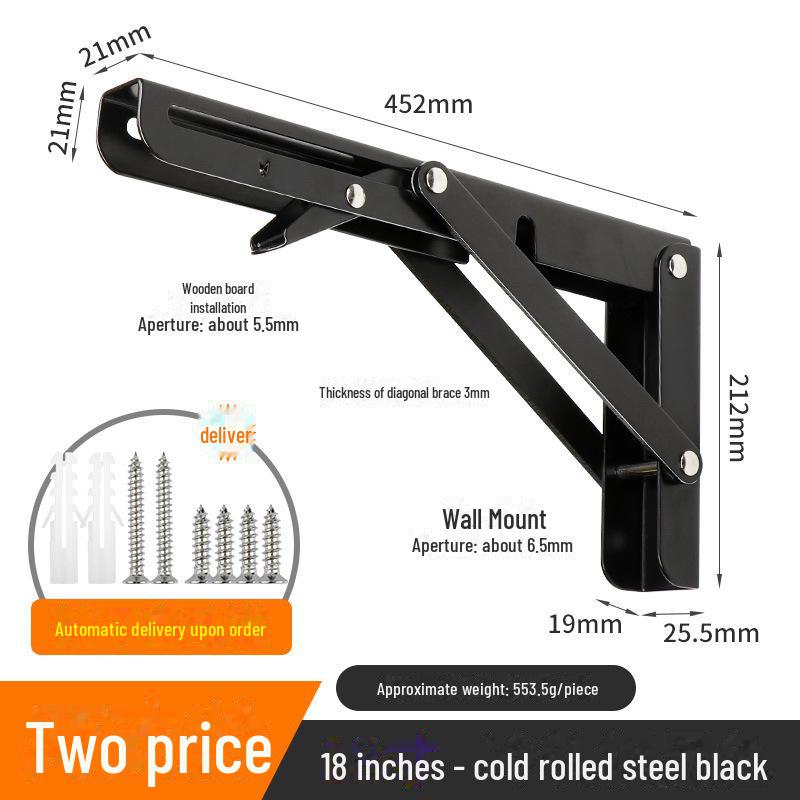 304 Stainless Steel Foldable Microwave Oven Wall-Mount Shelf Rack