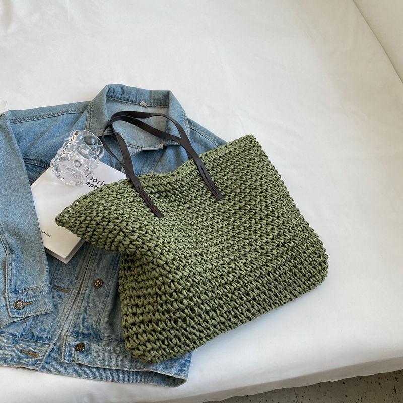 Large Capacity Straw Woven Large Women's Bag Versatile Shoulder Bag Summer Fashion Tote Bag