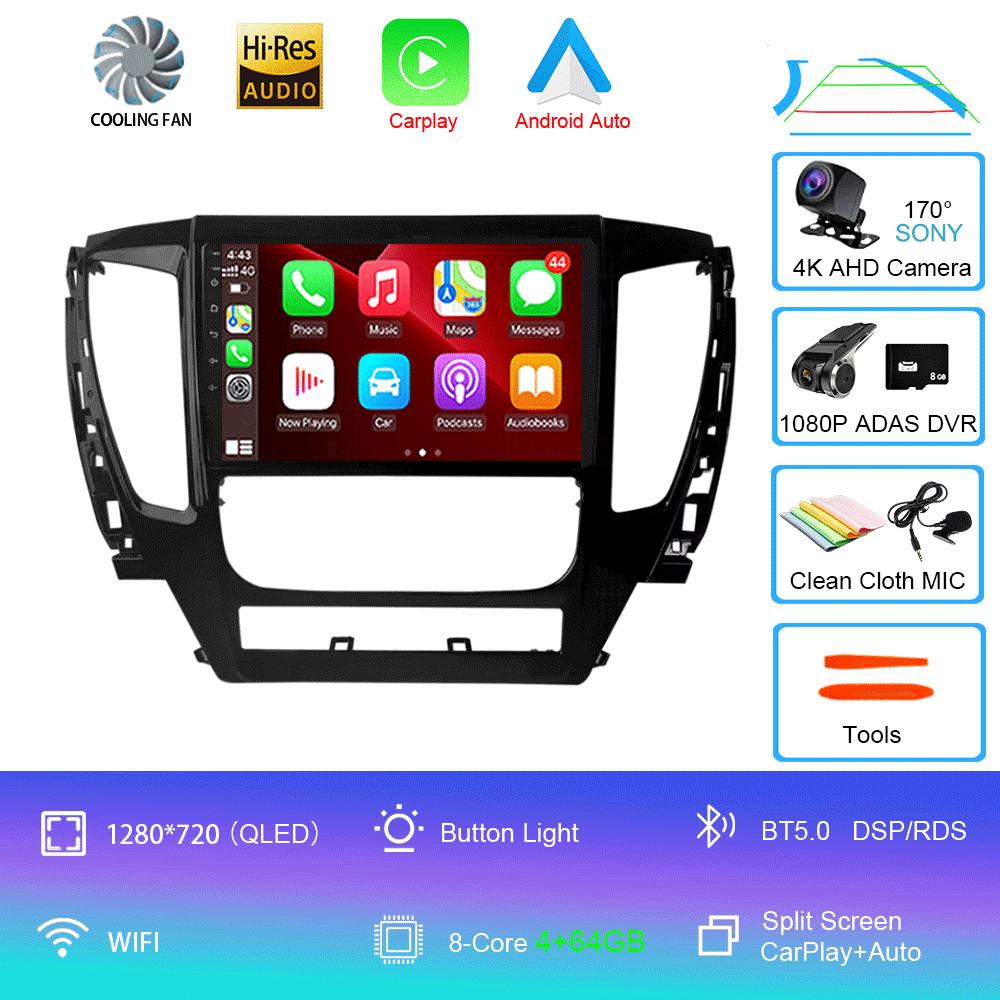 Для Mitsubishi Pajero Montero Sport 3 2015-2021 Автомобильный мультимедийный радиоприемник GPS DPS IPS CarPlay 360 Панорамный оптический Android 14