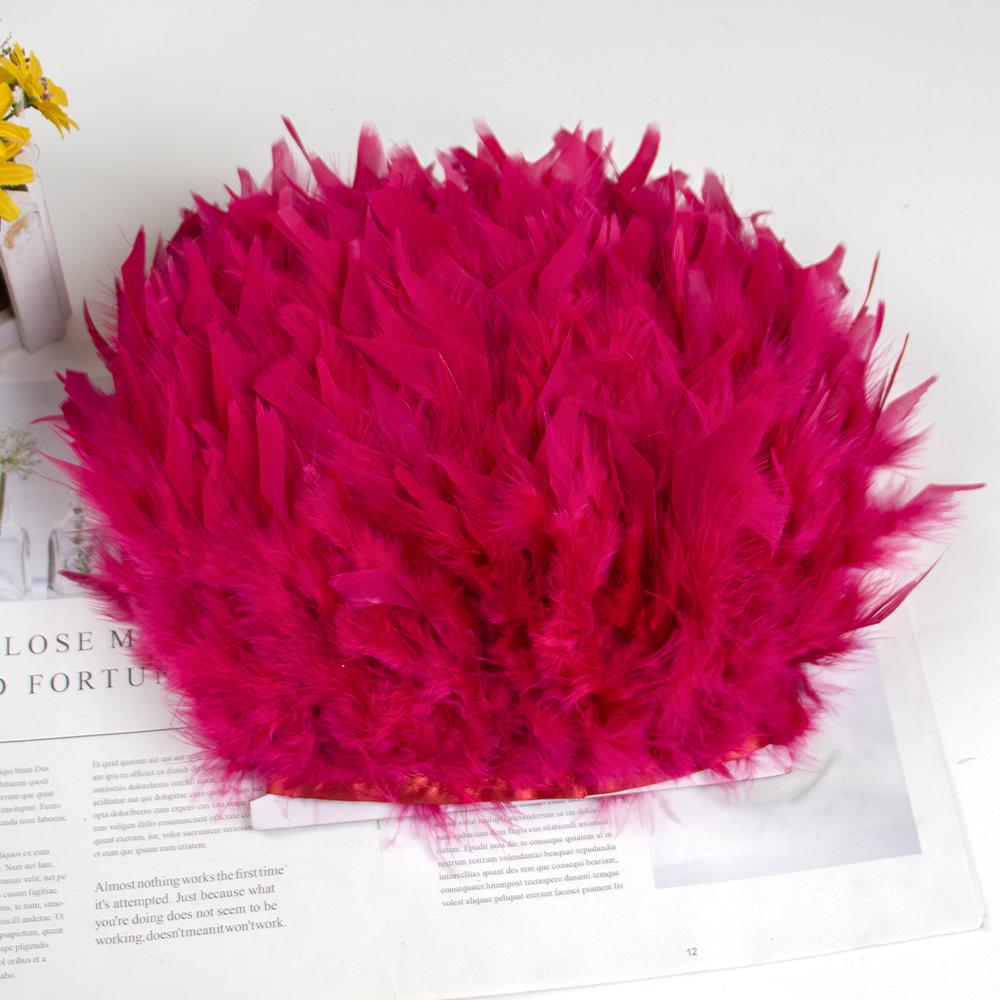 1 метр Натуральная отделка из перьев индейки Высота 10-15 см Свадебная одежда Украшение платья DIY Перьевая лента Швейные поделки