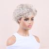 Короткие вьющиеся волосы серебристо-серый белый парик для пожилых женщин синтетический парик с челкой мамочка парик для повседневной вечеринки косплей термостойкое волокно