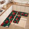 1 шт. Кухонные коврики против усталости, с принтом красных роз, водонепроницаемые, нескользящие, толстые, амортизирующие, сверхпрочный комфортный стоячий коврик для кухни