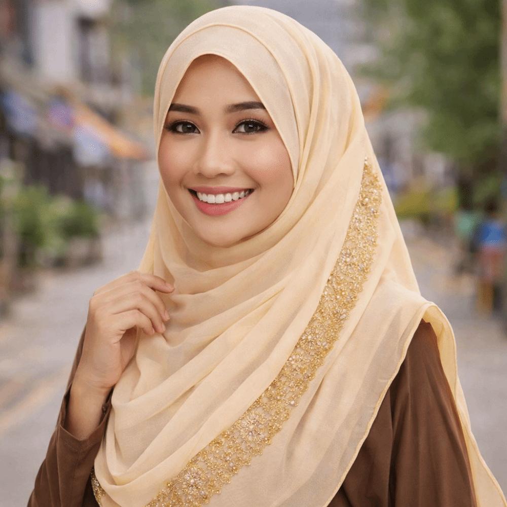 Multicolor Chiffon Headscarf Chiffon Material Malaysian Scarf Trendy Women Headwear Gift