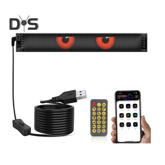 Цветной глазной светильник, гибкий мягкий экран для окон, динамические светодиодные фонари, управление со смартфона, водонепроницаемые светодиодные глаза для окна автомобиля