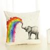 Creative Cartoon Elephant Cushion Cover Cotton Linen Elephant Printing Pillow Case For Sofa Home Decoration Almohada Zt89