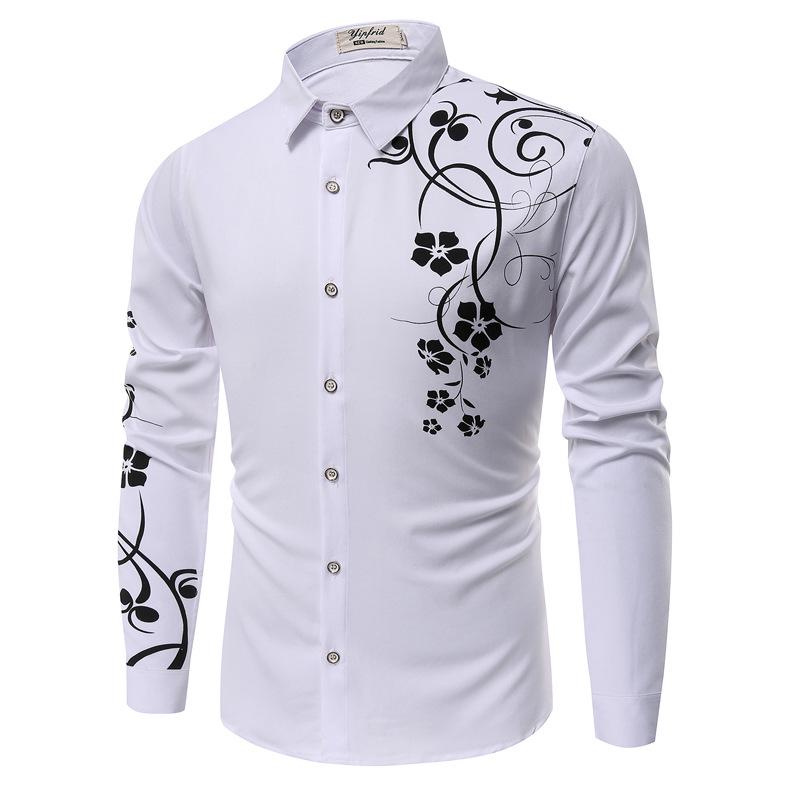 Men's Shirt Fashion Long-sleeved Printed Shirt 3D Casual Shirt