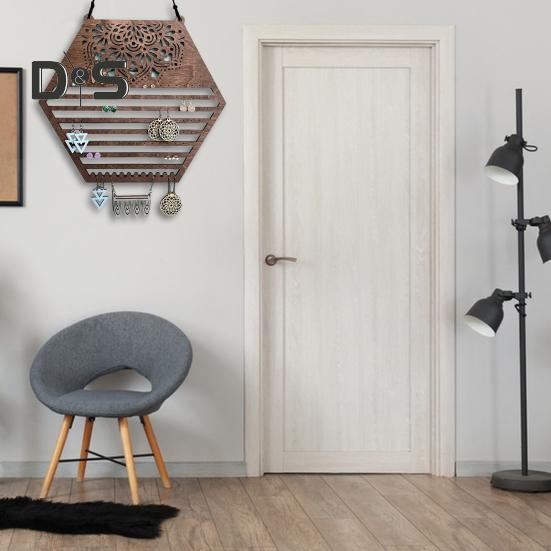 Wooden Hanging Earring Holder Wall Decor Jewelry Organizer Vintage Earring Display Organizer for Women And Girls Earrings Necklaces