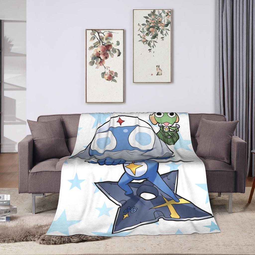 Keroro Gunsou Frog Super Warm Blanket Decorative Plush Throw Blanket Aesthetic Couch Chair Flannel Bedspread Sofa Bed Cover
