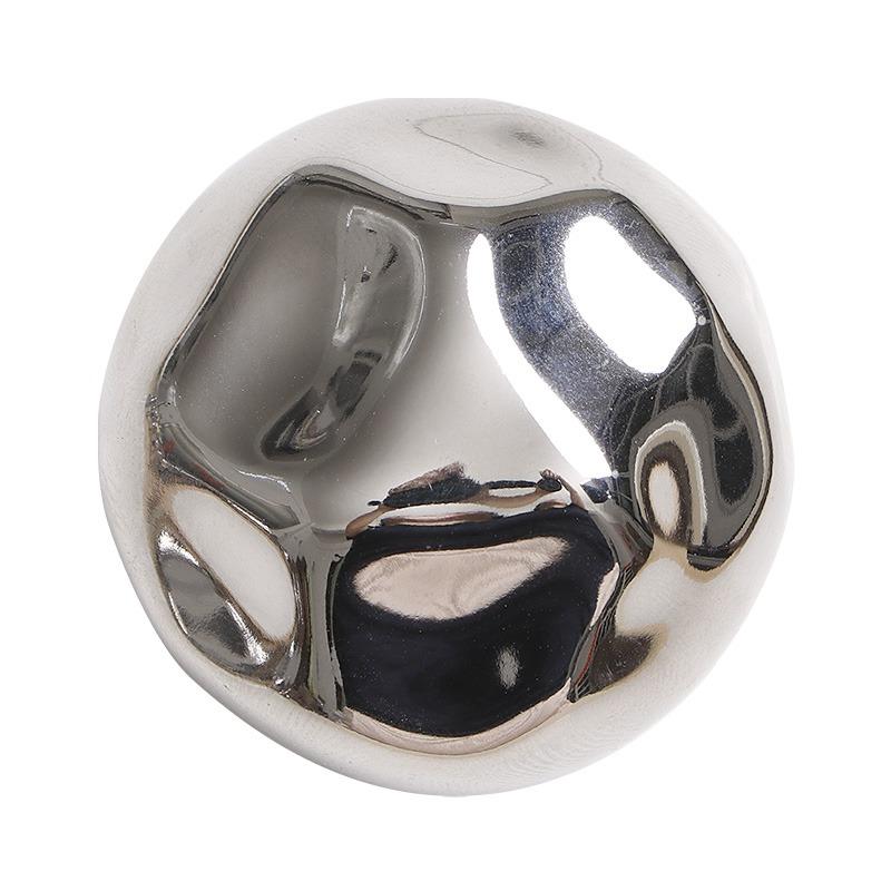 Creative Silver Hammered Stone Wall Hook Decorative Mount No-Drill Irregular Stone-Shaped Ceramic Hook Living Room Bedroom Decor