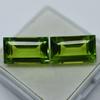 CERTIFIED Natural Peridot Loose Gemstone Pair 10 Ct Baguette Cut for Jewelry