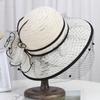 Шляпа женская летняя шляпа от солнца, ретро-шляпа с кружевом и цветочным горшком, сетчатая шляпа от солнца, шляпа рыбака
