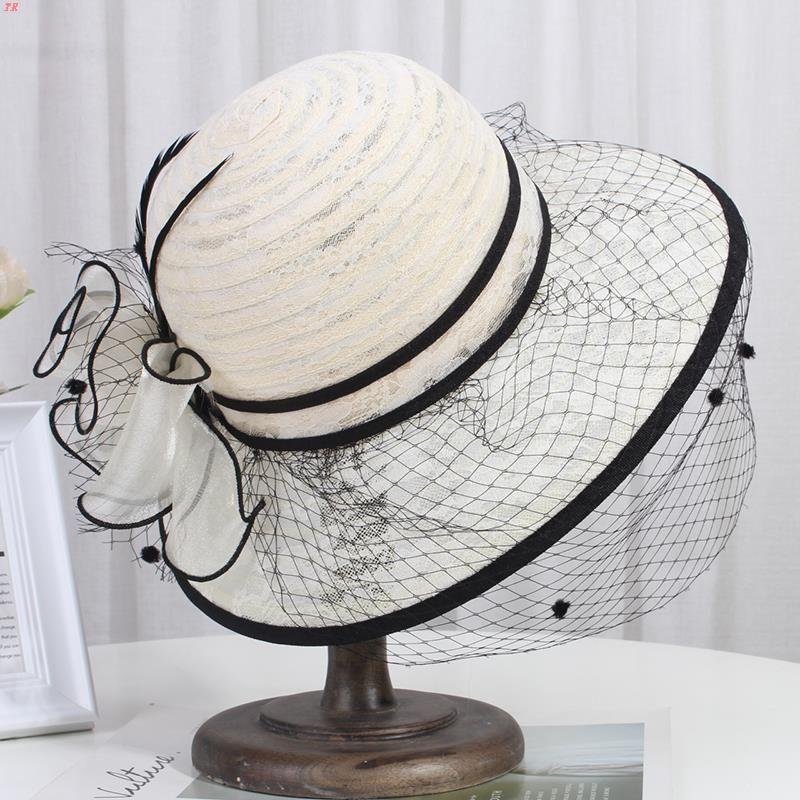 Шляпа женская летняя шляпа от солнца, ретро-шляпа с кружевом и цветочным горшком, сетчатая шляпа от солнца, шляпа рыбака